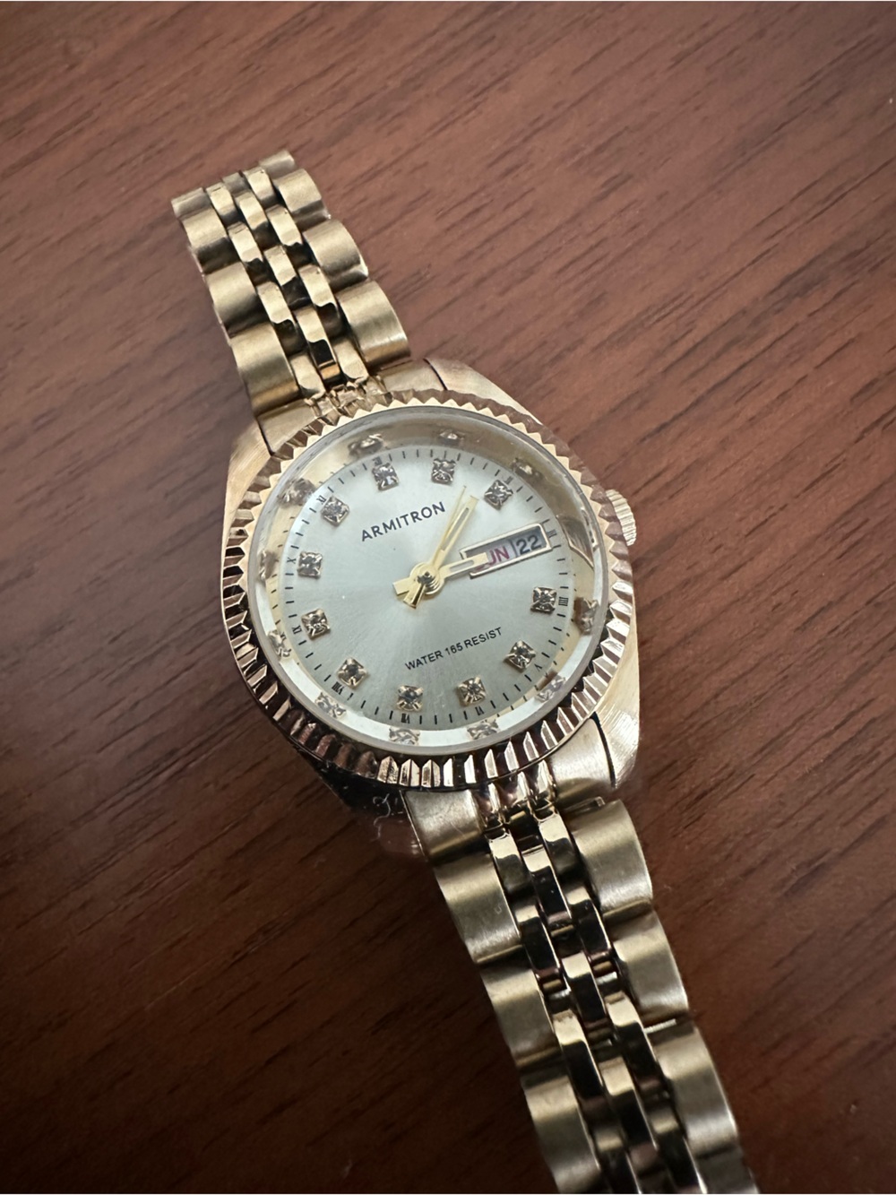 Armitron Gold-Tone Watch with Crystal Markers